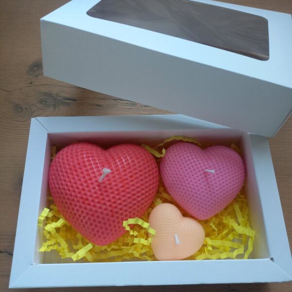 Подарункова коробка "Свічки - сердечка 💘"